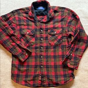 Pendleton Red and Green Plaid Wool Shirt‎ Jacket